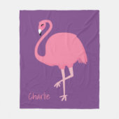 Cute Flamingo custom name fleece dekens (Voorkant)