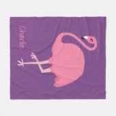 Cute Flamingo custom name fleece dekens (Voorkant (Horizontaal))