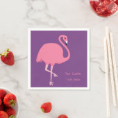 Cute Flamingo custom text paper napkins Servetten (Insitu)