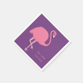 Cute Flamingo custom text paper napkins Servetten (Hoek)