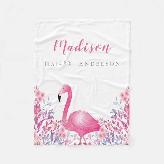 Cute Flamingo Fleece Blanket Deken (Voorkant)