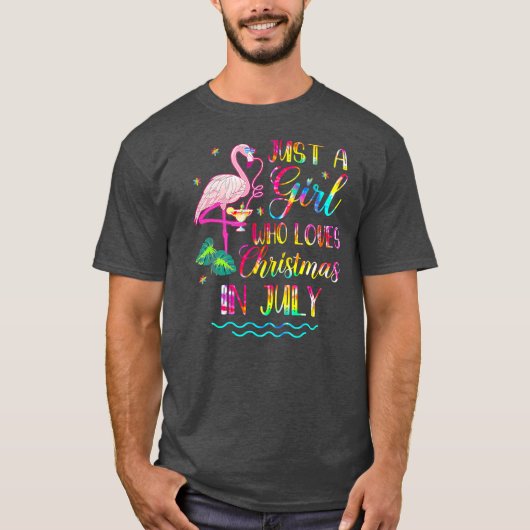 Cute Flamingo Funny Gewoon een meisje dat houdt va T-shirt (Voorkant)
