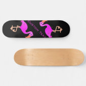 Cute Flamingo - Happy - Add Jouw tekst / Name Persoonlijk Skateboard (Horizontaal)