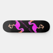 Cute Flamingo - Happy - Add Jouw tekst / Name Persoonlijk Skateboard (Horizontaal)
