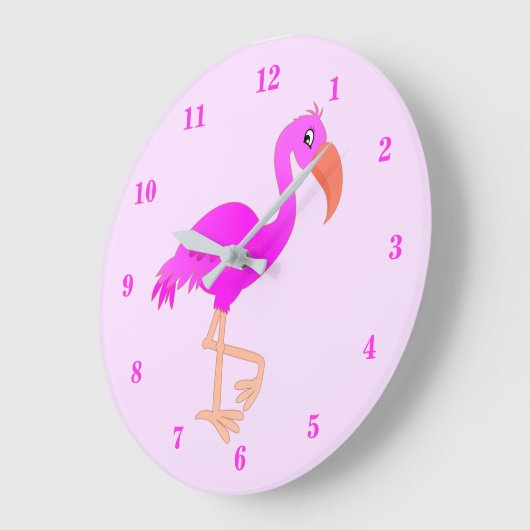 Cute Flamingo - Happy - Grote Klok (Hoek)