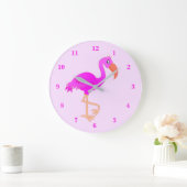 Cute Flamingo - Happy - Grote Klok (Huis)