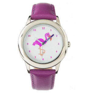 Cute Flamingo - Happy - Horloge