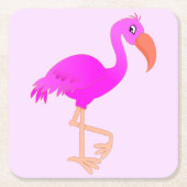 Cute Flamingo - Happy Kartonnen Onderzetters (Voorkant)