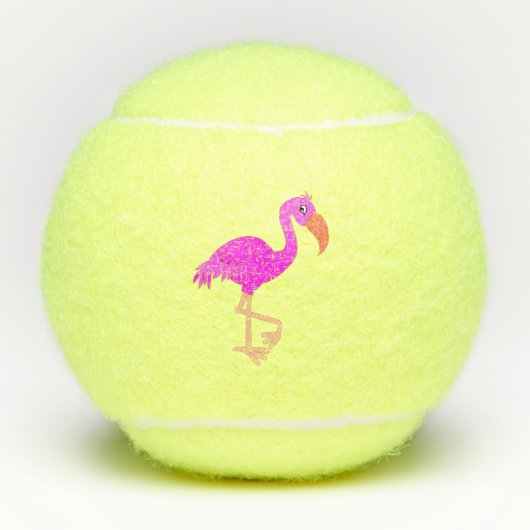 Cute Flamingo - Happy Tennisballen (Voorkant)