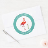 Cute Flamingo Homemade Classic Round Sticker (Envelop)