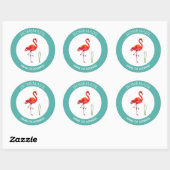Cute Flamingo Homemade Classic Round Sticker (Vel)