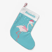 Cute Flamingo Kerstmis Kleine Kerstsok (Voorkant (Hangend))