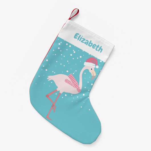 Cute Flamingo Kerstmis Kleine Kerstsok (Voorkant (Hangend))