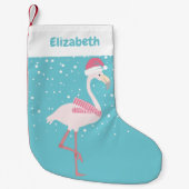 Cute Flamingo Kerstmis Kleine Kerstsok (Voorkant)
