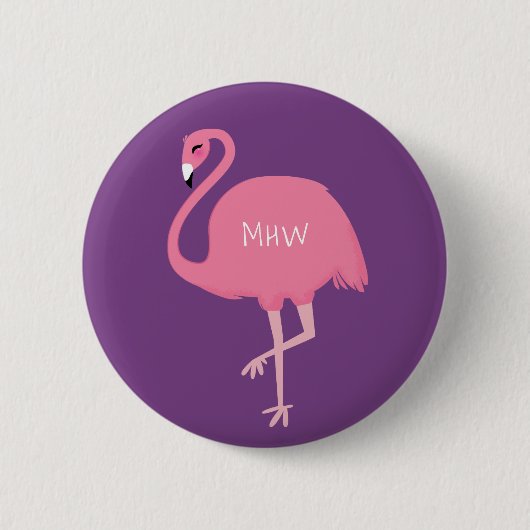 Cute Flamingo-knoppen Ronde Button 5,7 Cm (Voorkant)