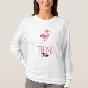 Cute Flamingo Lovers Flocked Graphics Apperal T-shirt