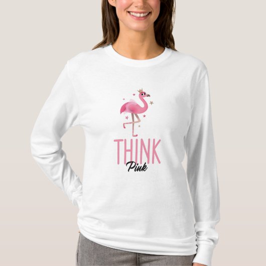 Cute Flamingo Lovers Flocked Graphics Apperal T-shirt (Voorkant)