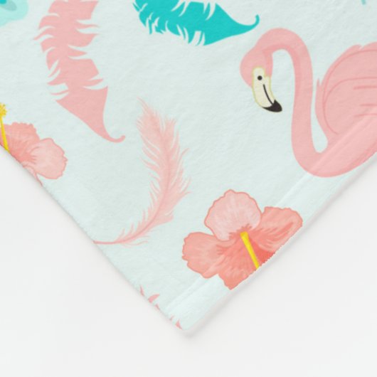 Cute Flamingo Ma en Baby Pattern Fleece Deken (Hoek)