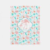 Cute Flamingo Ma en Baby Pattern Fleece Deken (Voorkant)