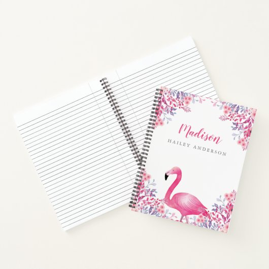 Cute Flamingo Notebook Notitieboek (Binnen)