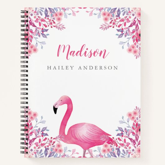 Cute Flamingo Notebook Notitieboek (Voorkant)