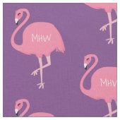 Cute Flamingo optionele aangepaste monogram fabric Stof (Close Up)