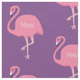 Cute Flamingo optionele aangepaste monogram fabric Stof