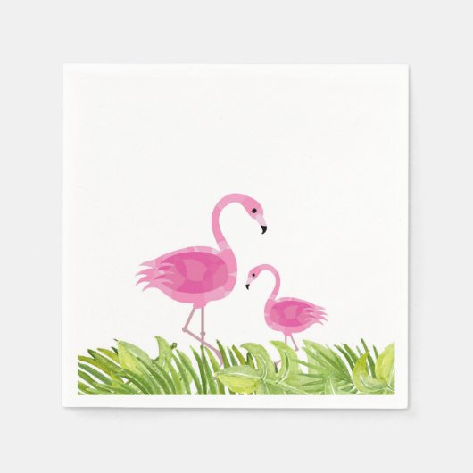 Cute Flamingo Party Napkins Servet (Voorkant)