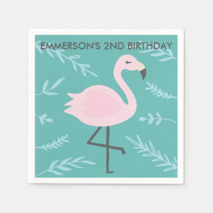 Cute Flamingo Pastel Personalized Party Napkin Servet