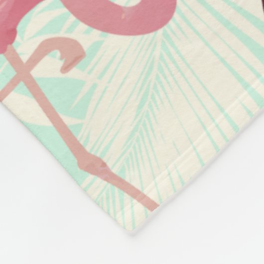 Cute Flamingo patroon aangepaste naam fleece blank (Hoek)