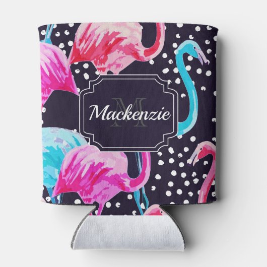 Cute Flamingo patroon Blikjeskoeler (Achterkant)