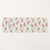 Cute Flamingo patroon custom name yoga mat (Voorkant (horizontaal))