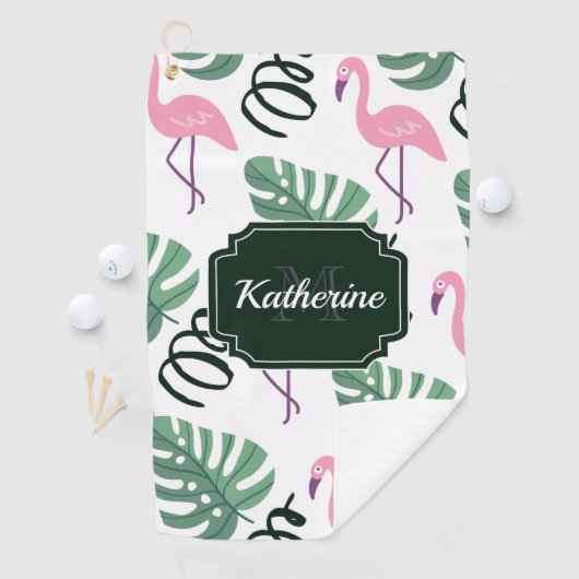 Cute Flamingo patroon Golfhanddoek (Insitu)