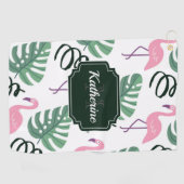 Cute Flamingo patroon Golfhanddoek (Horizontaal)