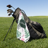 Cute Flamingo patroon Golfhanddoek (Groen)