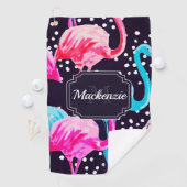 Cute Flamingo patroon Golfhanddoek (Insitu)
