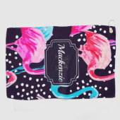 Cute Flamingo patroon Golfhanddoek (Horizontaal)