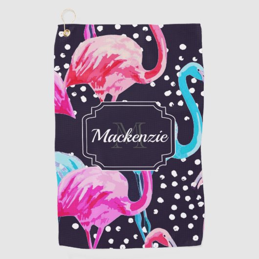Cute Flamingo patroon Golfhanddoek (Voorkant)