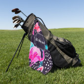 Cute Flamingo patroon Golfhanddoek (Groen)