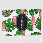 Cute Flamingo patroon Golfhanddoek (Horizontaal)