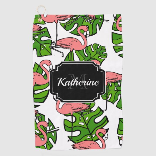 Cute Flamingo patroon Golfhanddoek (Voorkant)