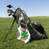 Cute Flamingo patroon Golfhanddoek (Groen)