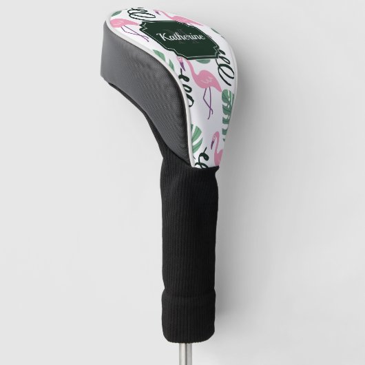 Cute Flamingo patroon Golfheadcover (Schuin)