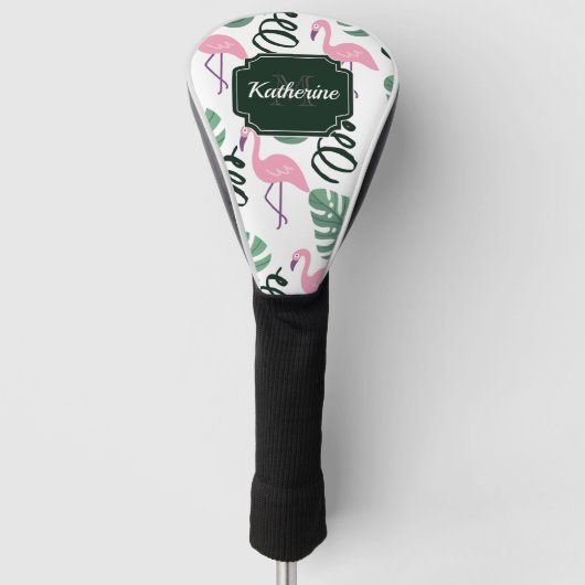 Cute Flamingo patroon Golfheadcover (Voorkant)