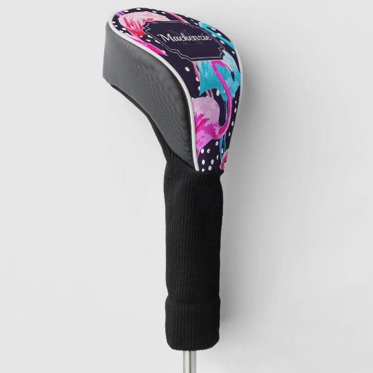 Cute Flamingo patroon Golfheadcover (Schuin)