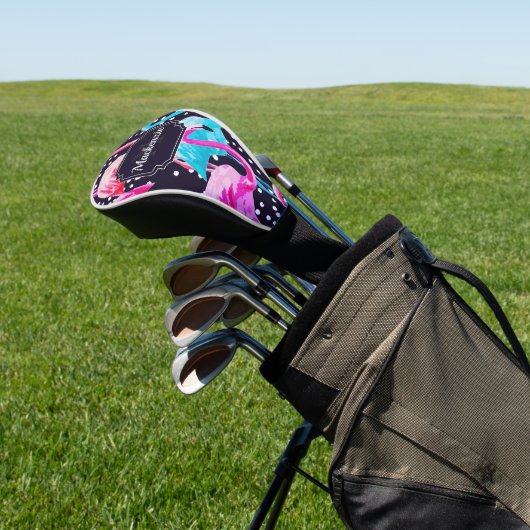 Cute Flamingo patroon Golfheadcover (Insitu)