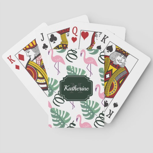 Cute Flamingo patroon Pokerkaarten (Achterkant)