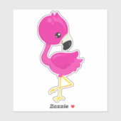 Cute Flamingo, Pink Flamingo, Baby Flamingo, Bird Sticker (Vel)