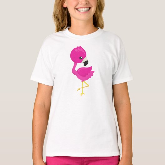 Cute Flamingo, Pink Flamingo, Baby Flamingo, Bird T-shirt (Voorkant)