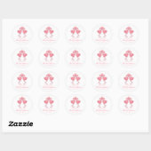 Cute Flamingo Pink Tropical Beach Bridal Shower Ronde Sticker (Vel)